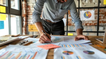 person-preparing-business-presentation-practicing-front-mirror